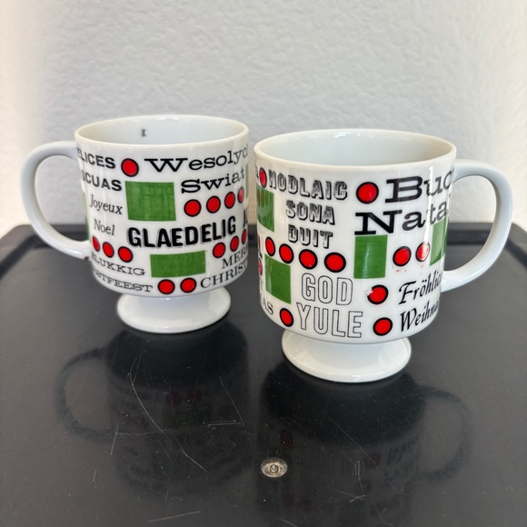 Holt Howard Merry Christmas Around the World Mugs Round Vintage Japan - Picture 2 of 6